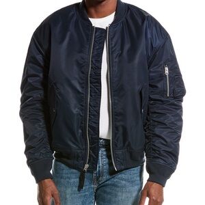 NWT HUDSON JEANS Baseball Collar Bomber Jacket NAVY SIZE L